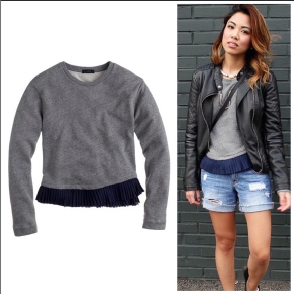 J. Crew Sweaters - J. Crew Ruffle Hem Pullover Sweatshirt Size Small
